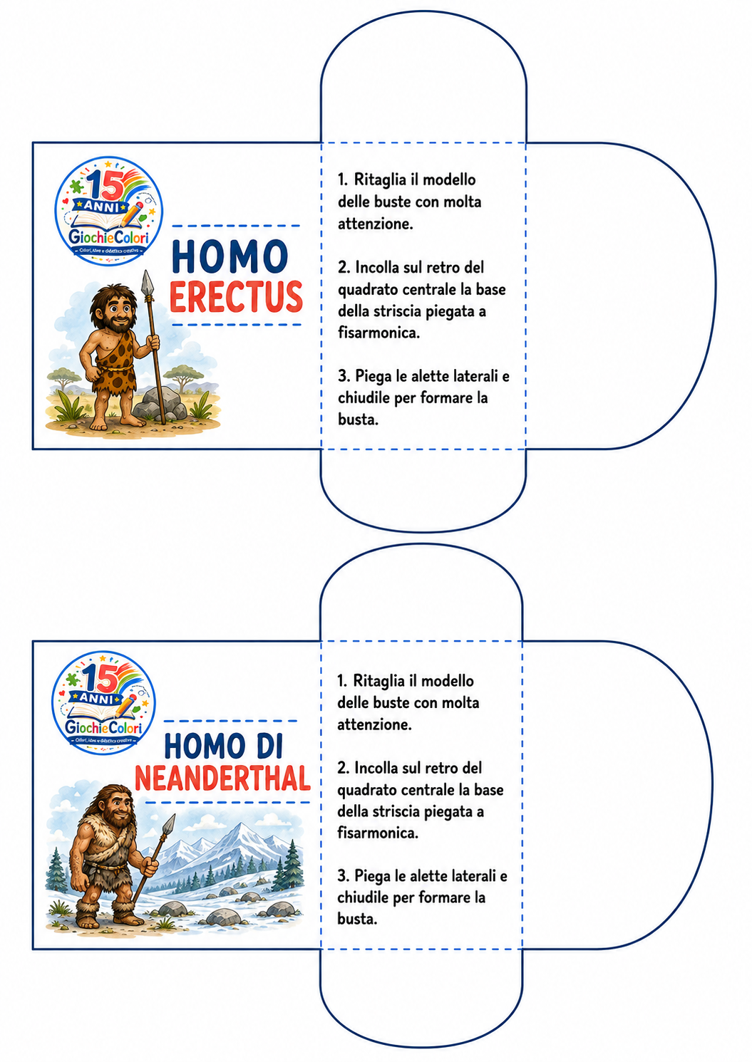 Esempio del risultato finale del lapbook sulla Preistoria