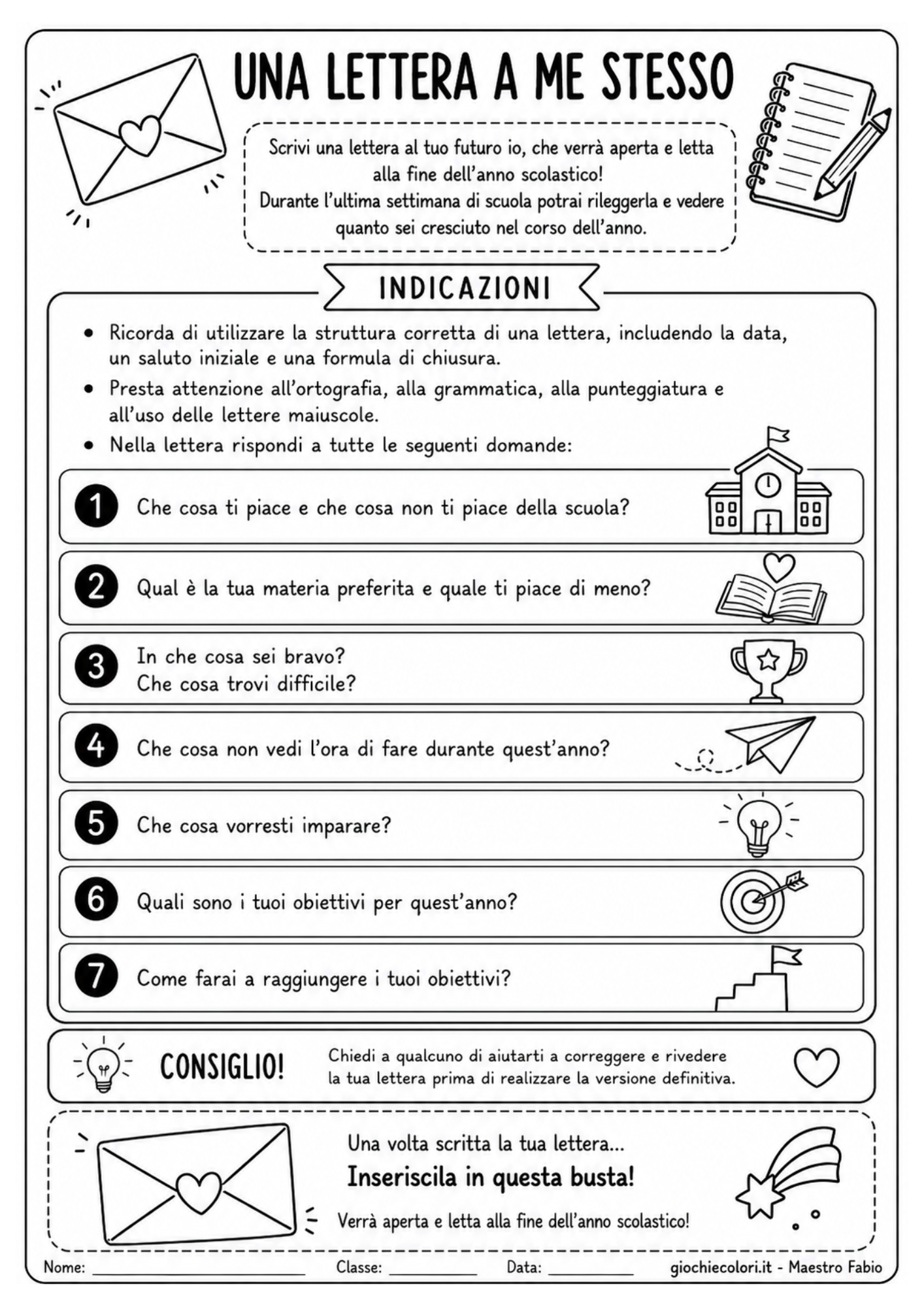 Anteprima scheda didattica Una lettera a me stesso 2