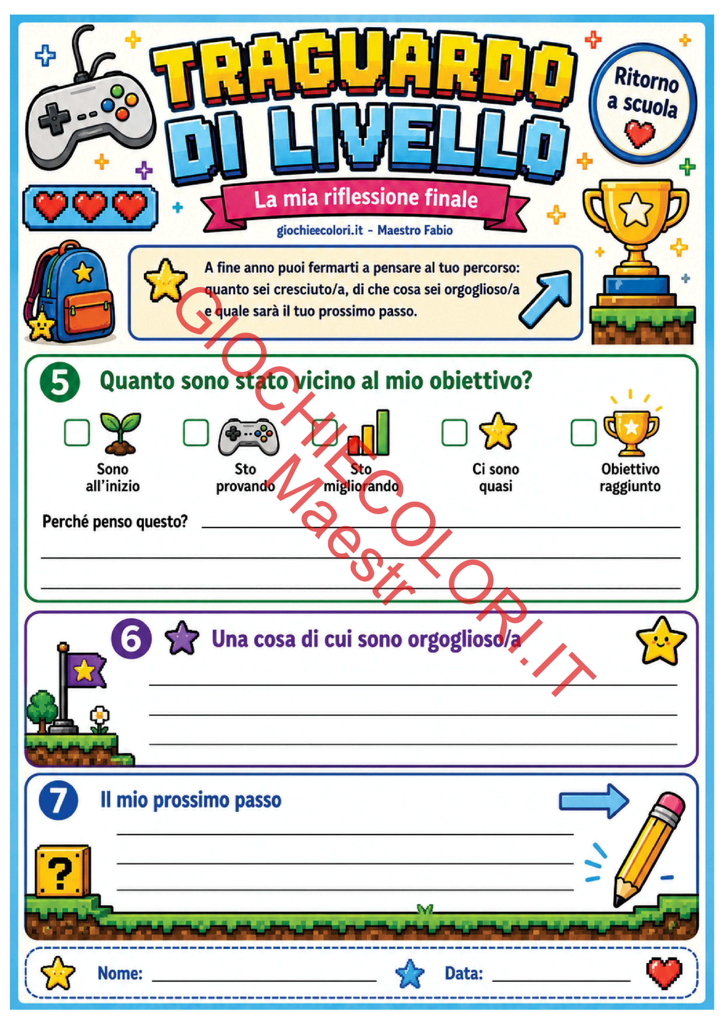 Anteprima riflessione finale traguardo di livello 12