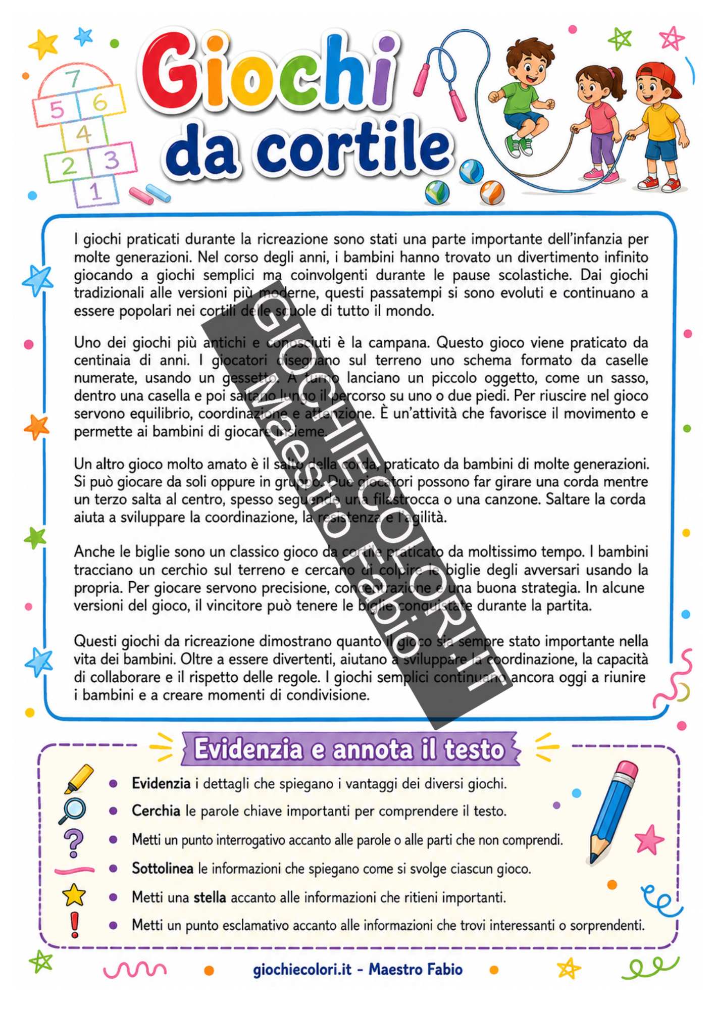 Scheda di produzione scritta per la scuola primaria