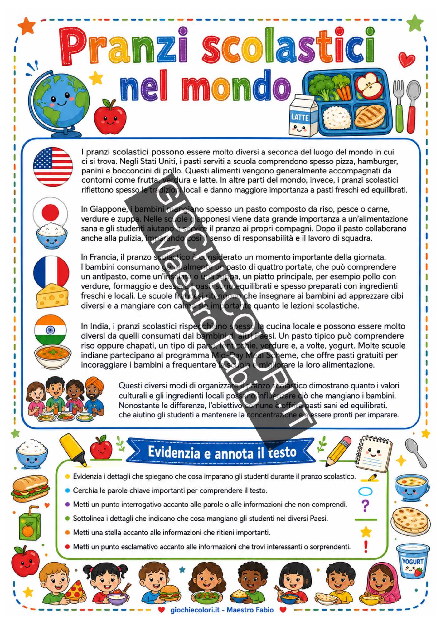 Testo informativo legato alla vita scolastica