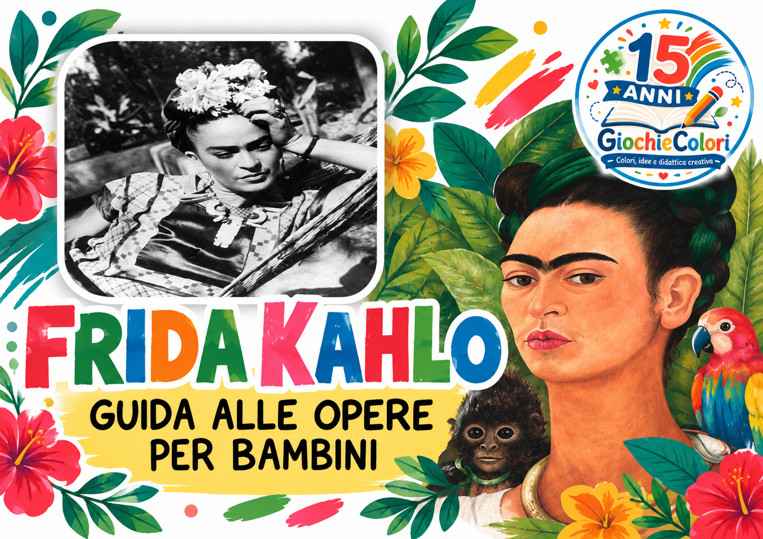 Presentazione illustrata della guida alle opere di Frida Kahlo per bambini