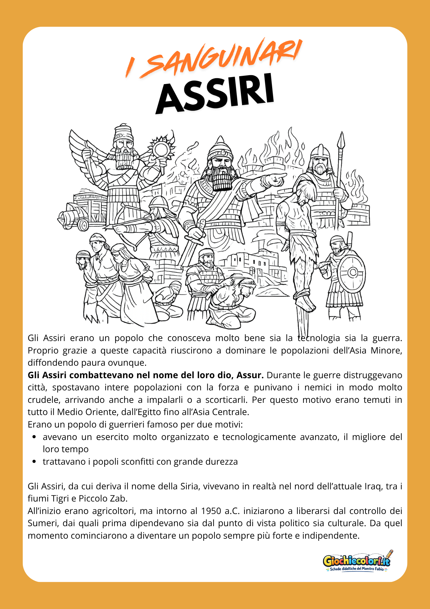 Anteprima pagina 1 del percorso sugli Assiri