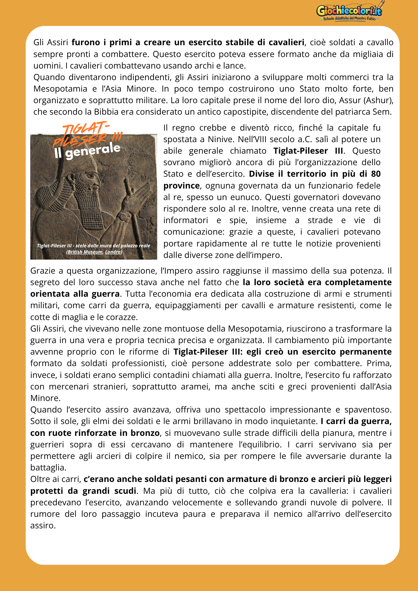 Anteprima pagina 2 del percorso sugli Assiri