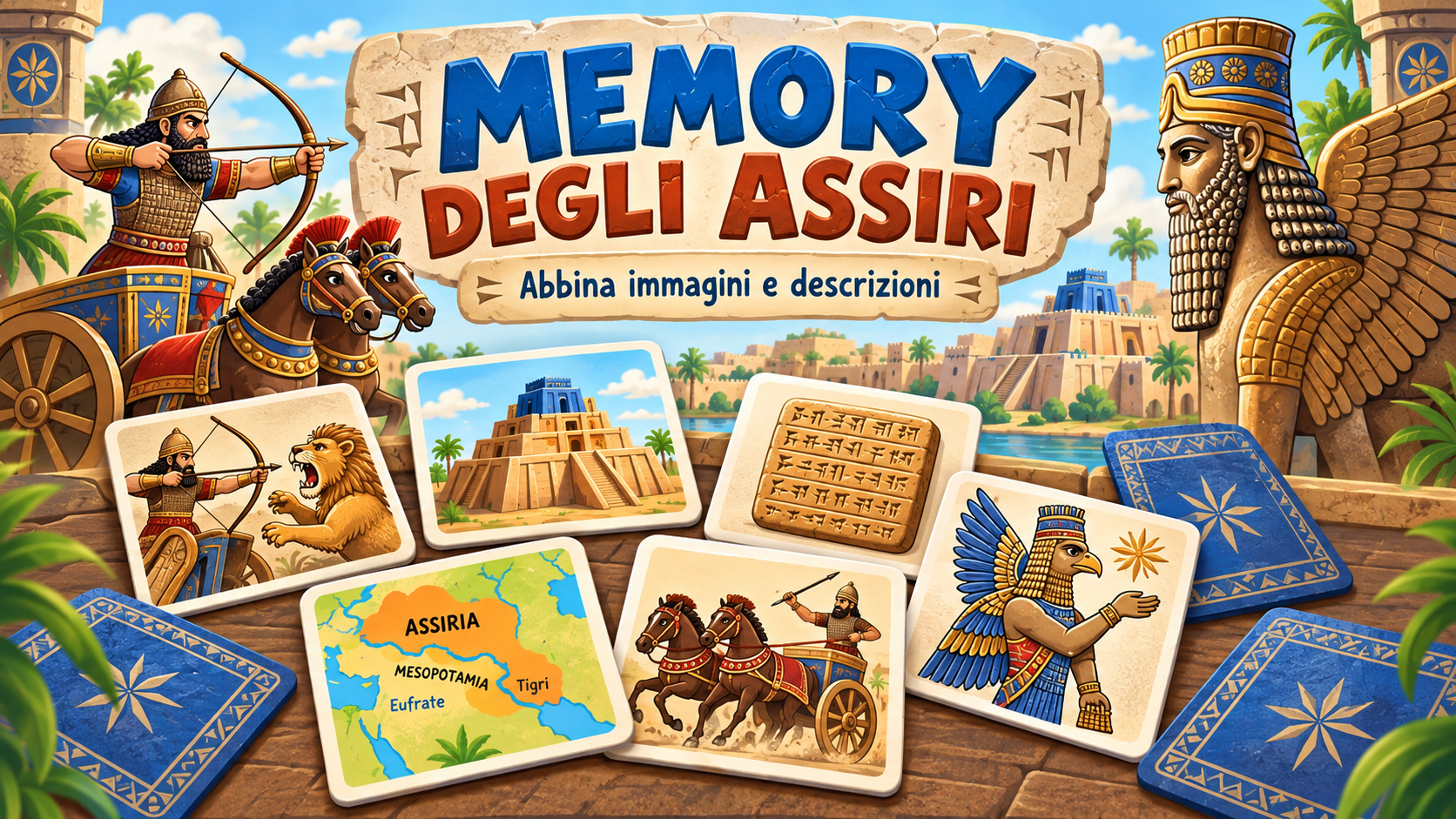 Memory degli Assiri - gioco didattico online per la scuola primaria