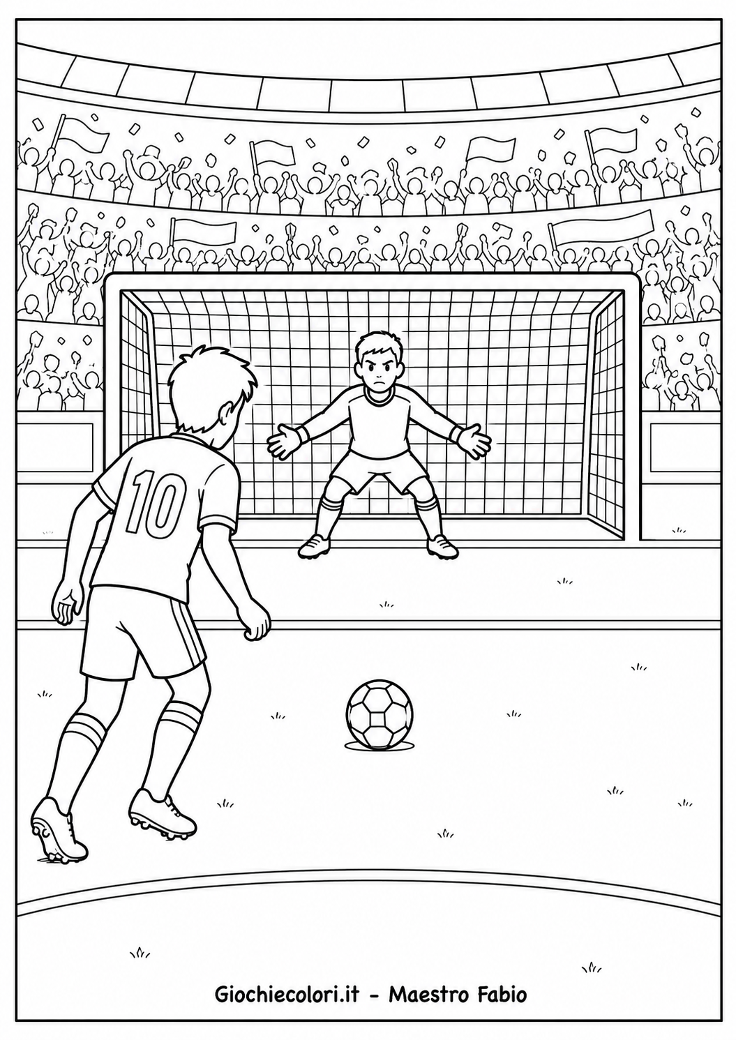 Disegno da colorare di calcio numero 2
