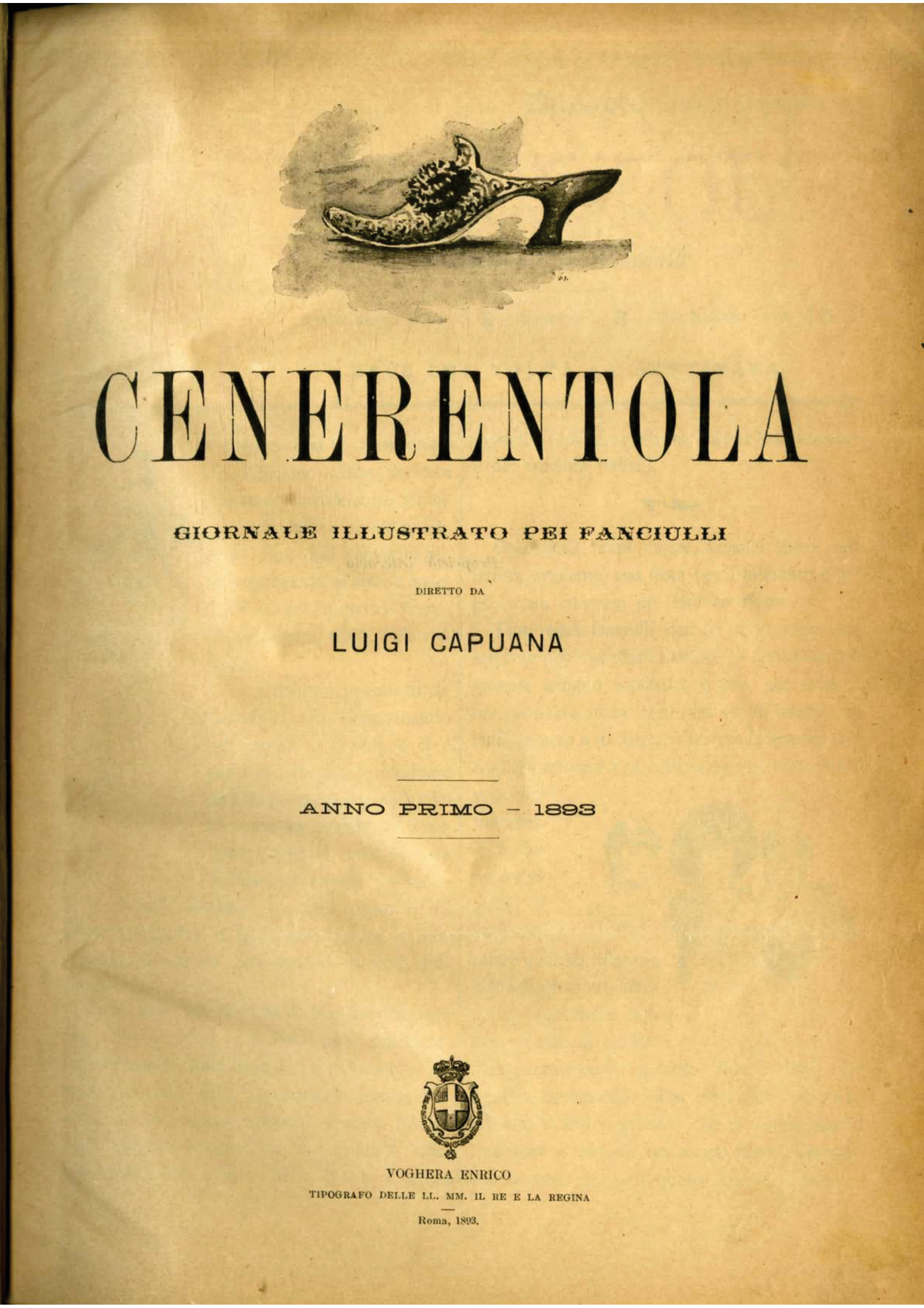 Anteprima pagina 1 della rivista Cenerentola del 1893 diretta da Luigi Capuana