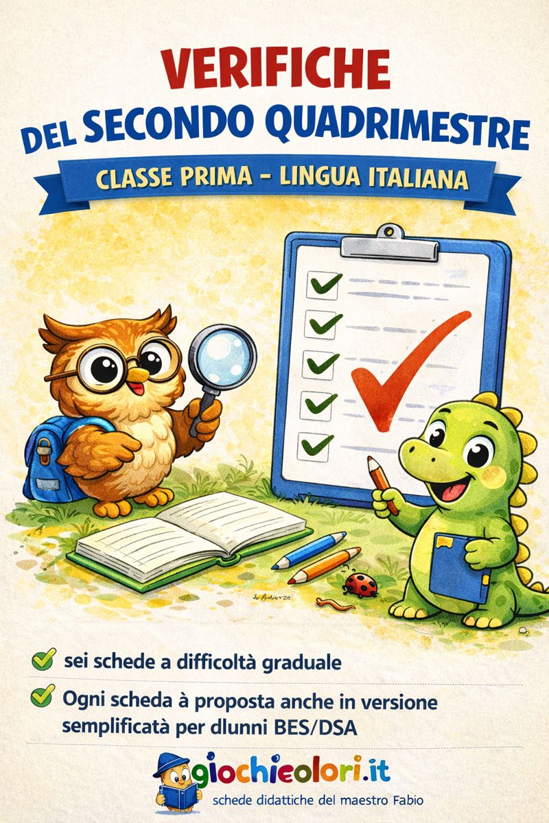 Copertina verifiche lettura classe prima