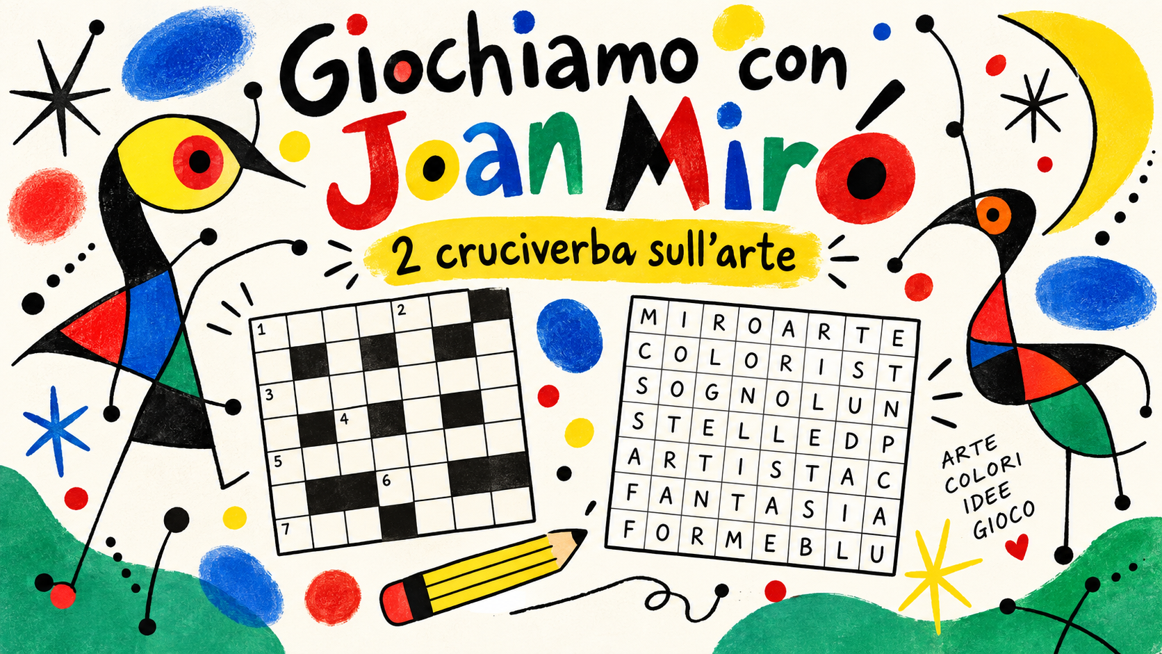 Joan Miró per bambini: cruciverba e crucipuzzle sull'arte