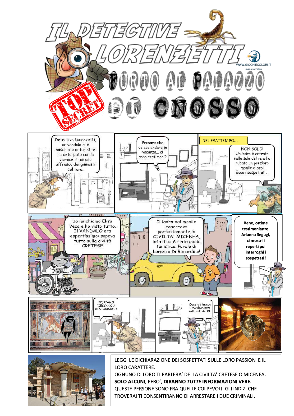 Detective Lorenzetti introduzione verifica Cretesi e Micenei