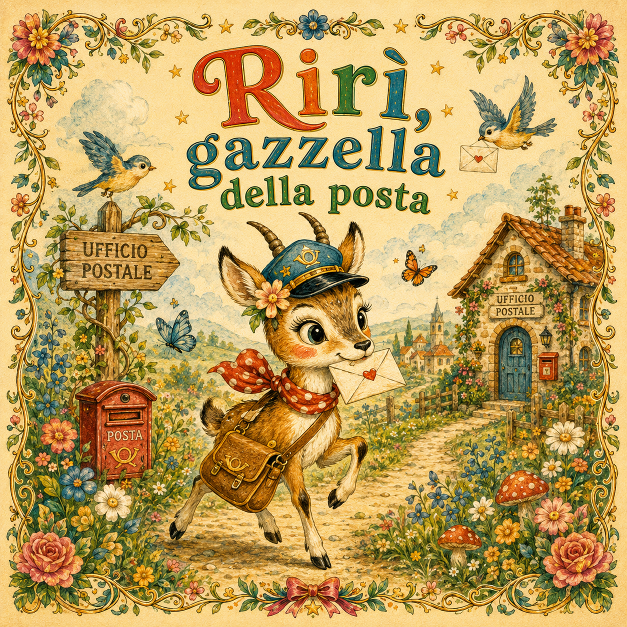 Copertina fiaba: Rirì, gazzella della posta.