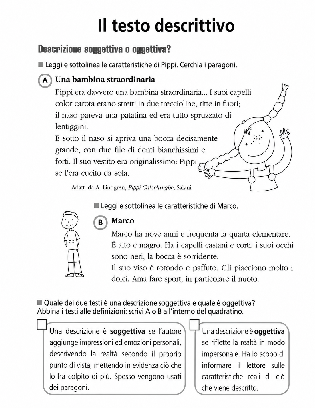 Anteprima scheda testo descrittivo descrizione soggettiva oggettiva scuola primaria