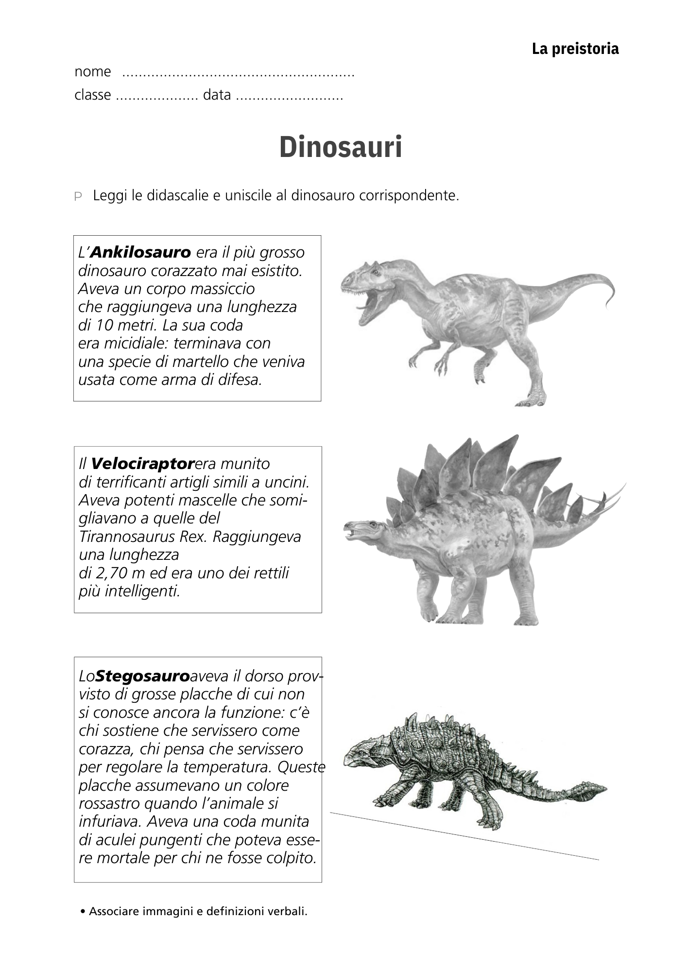 Anteprima scheda dinosauri 1