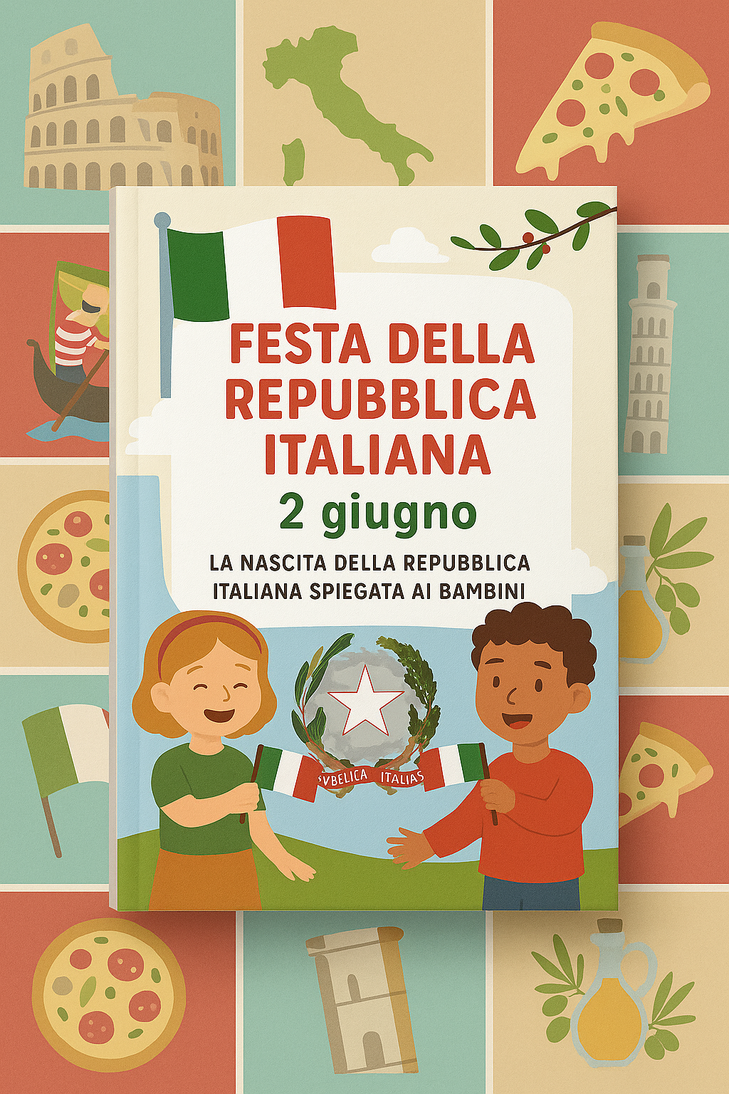 Mockup libro Festa della Repubblica Italiana per bambini