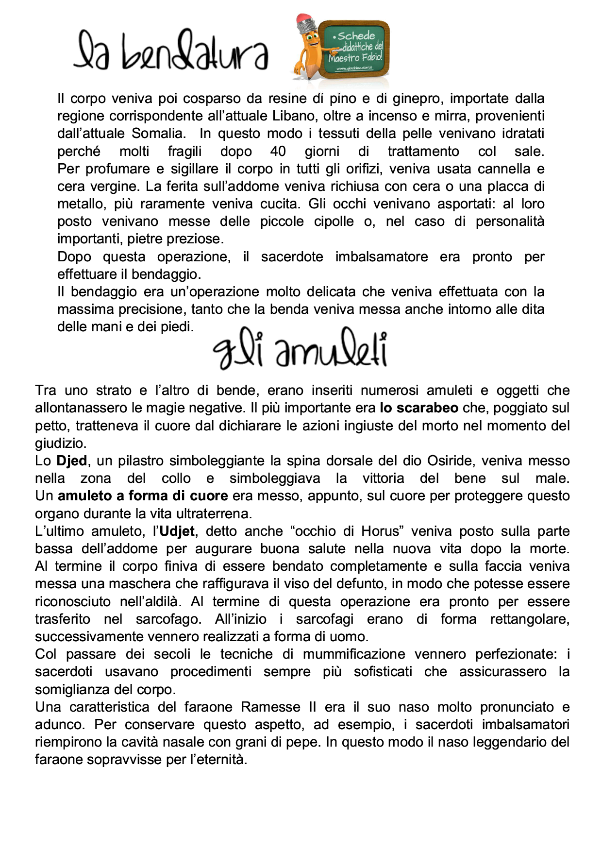 Scheda didattica sulla religione e spiritualità egizia pagina 4