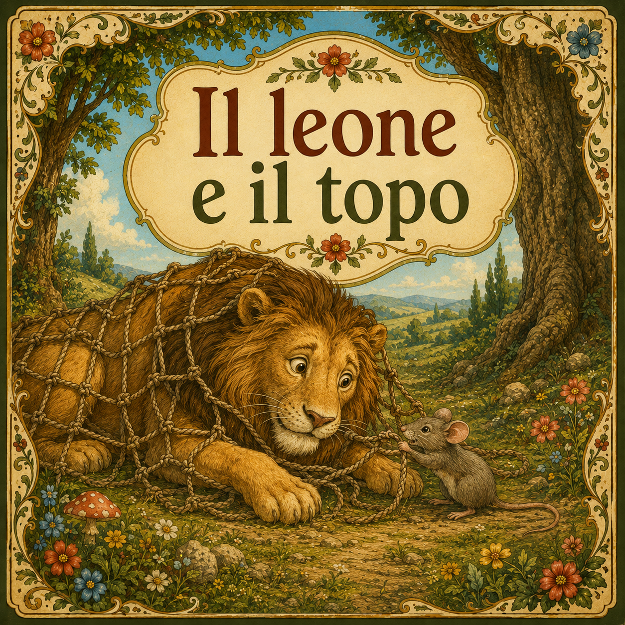 Copertina della favola Il leone e il topo