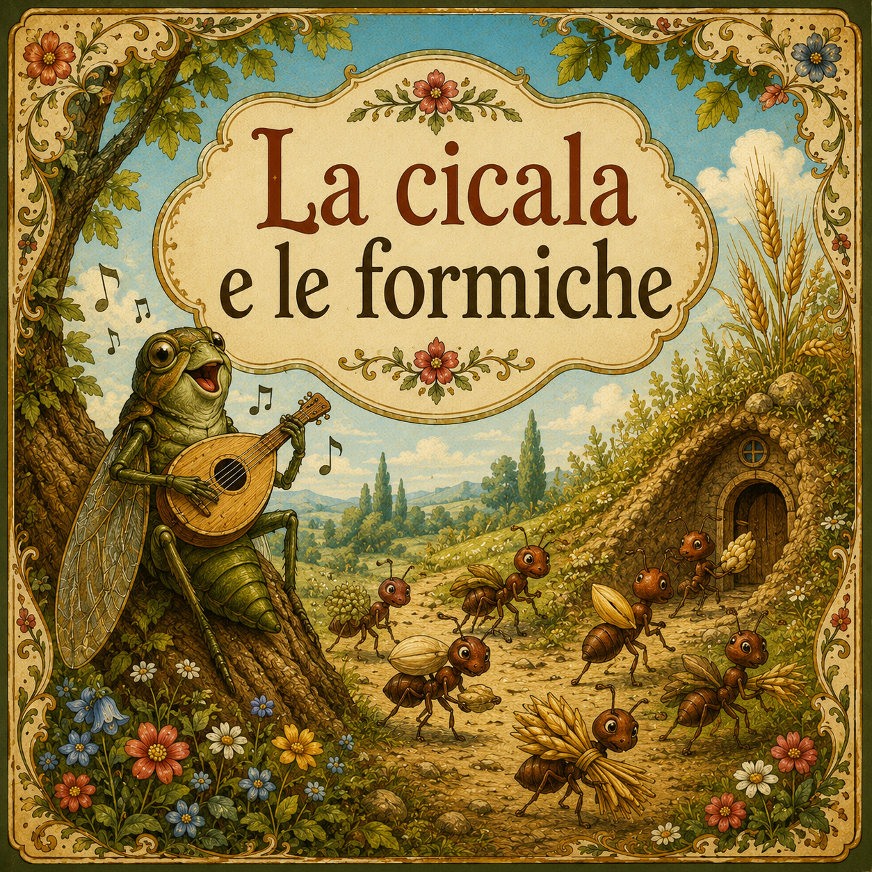Copertina della favola La cicala e la formica
