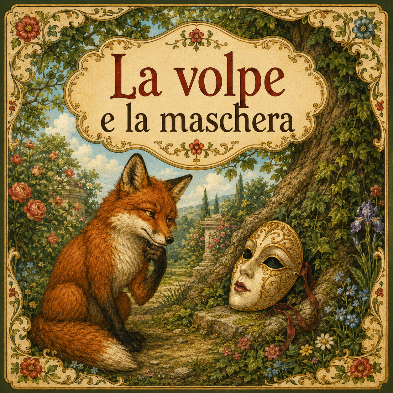 Copertina della favola La volpe e la maschera