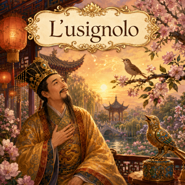 Copertina fiaba L'usignolo