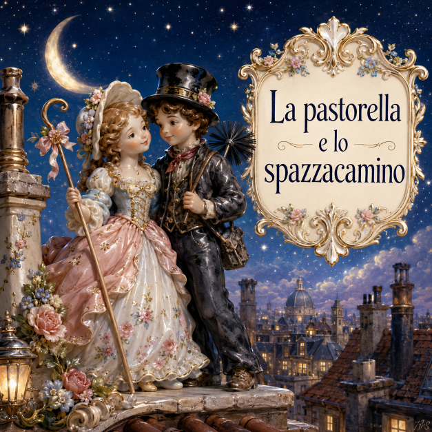 Copertina fiaba La pastorella e lo spazzacamino