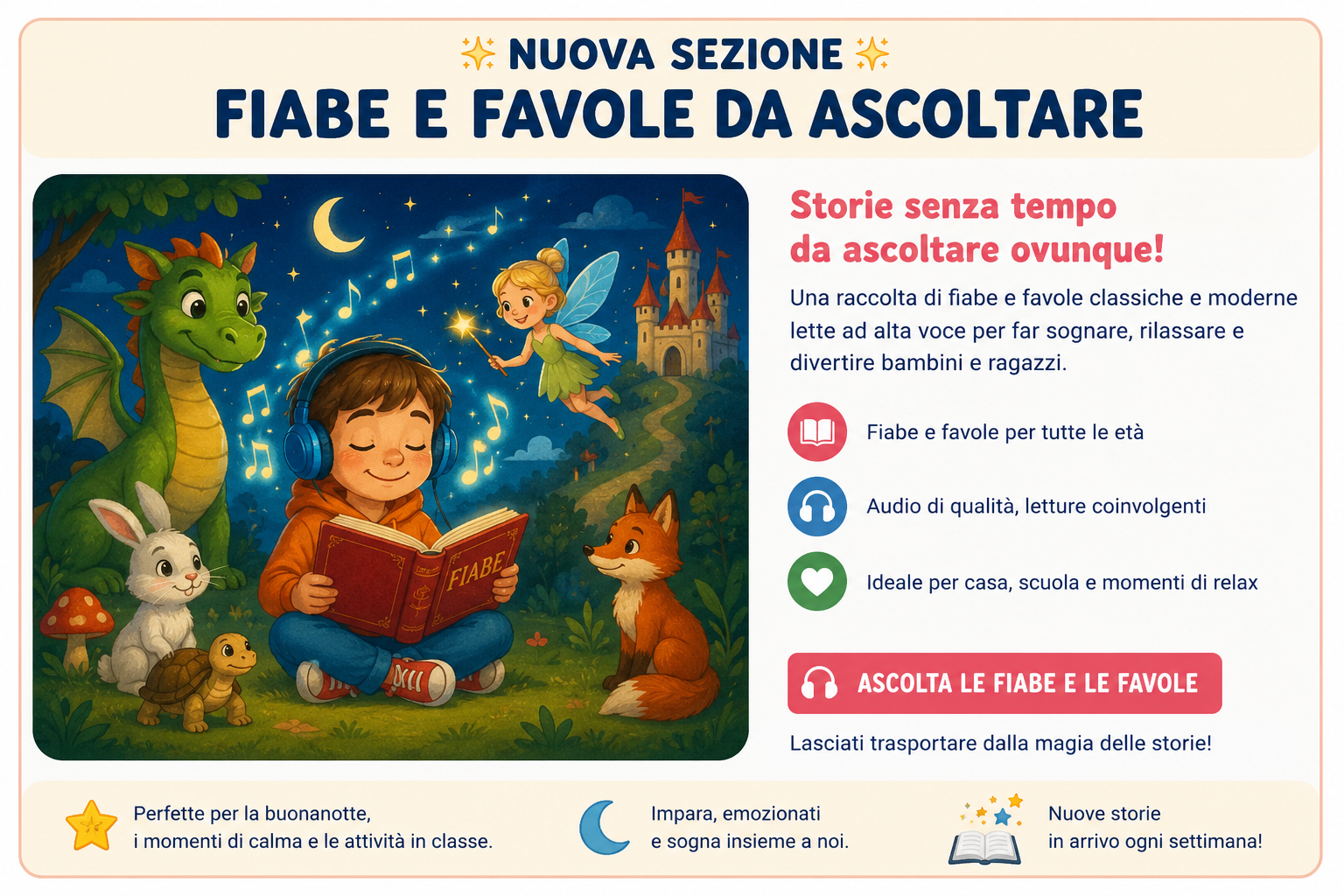 Fiabe, favole e racconti sonori da ascoltare