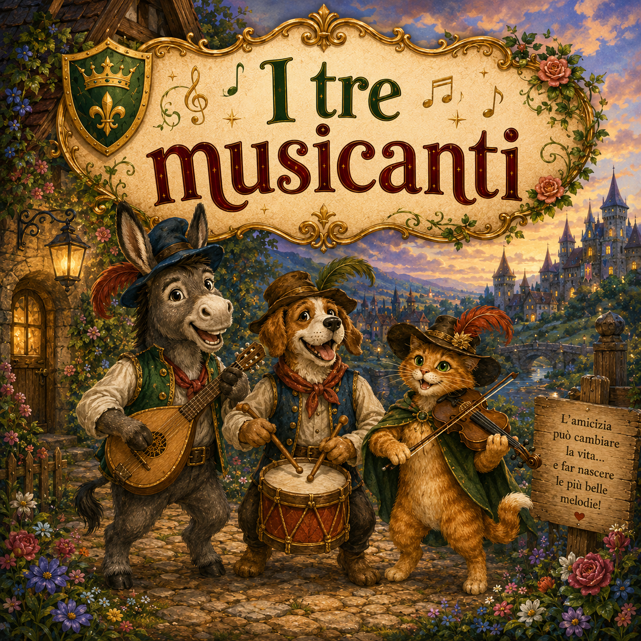 Copertina della fiaba I tre musicanti