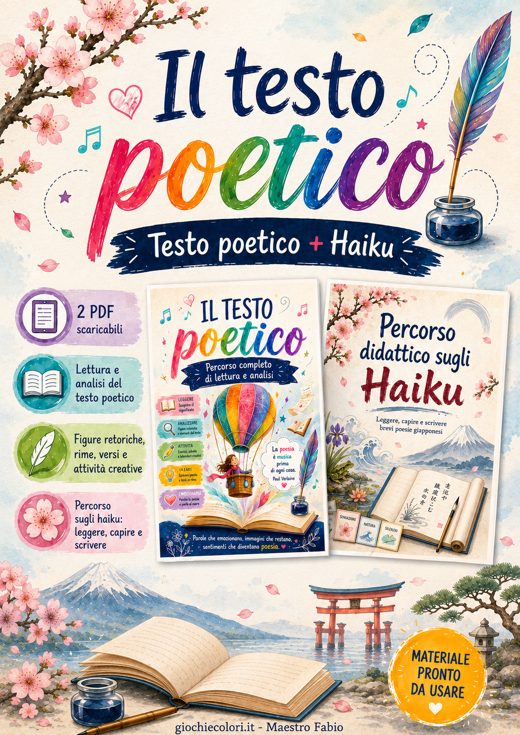 Il testo poetico e haiku - copertina del percorso completo