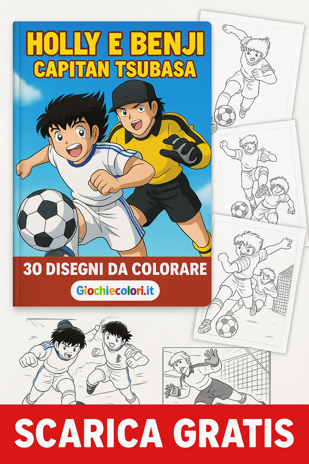 Libro da colorare Holly e Benji - Capitan Tsubasa