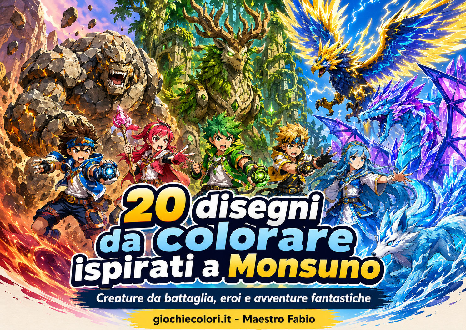 20 disegni da colorare ispirati a Monsuno