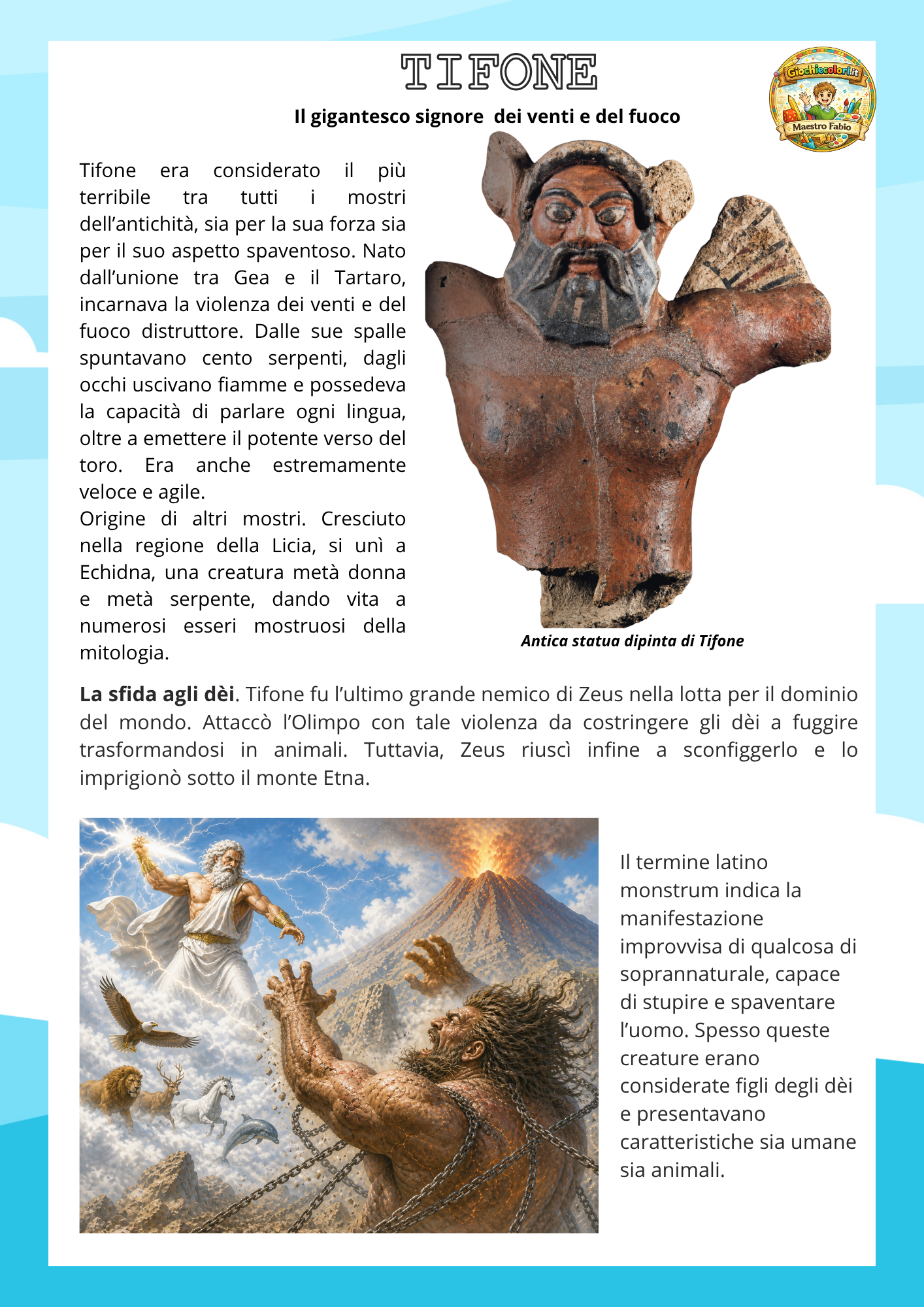 Anteprima scheda Tifone mitologia greca