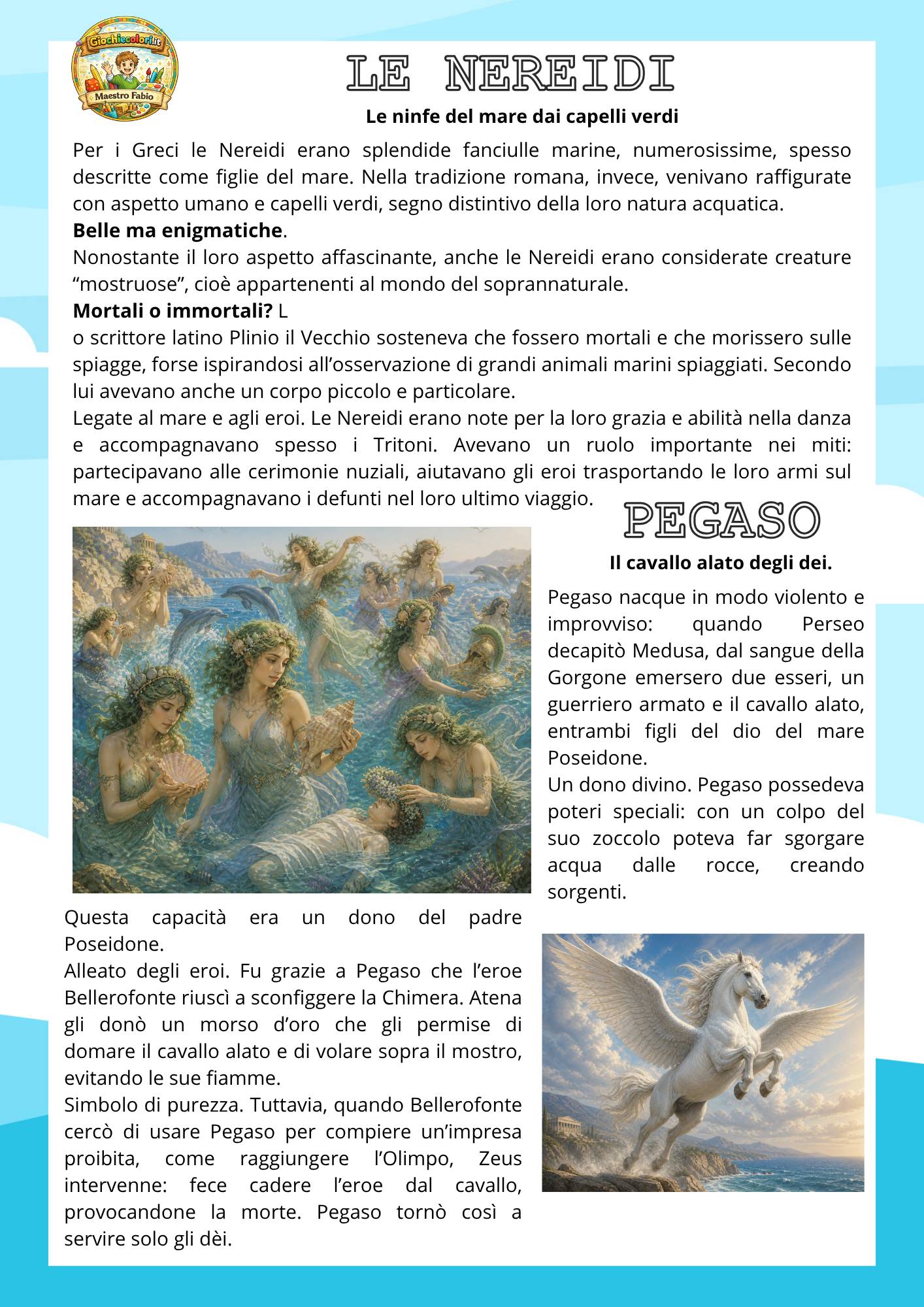 Anteprima scheda Nereidi e Pegaso