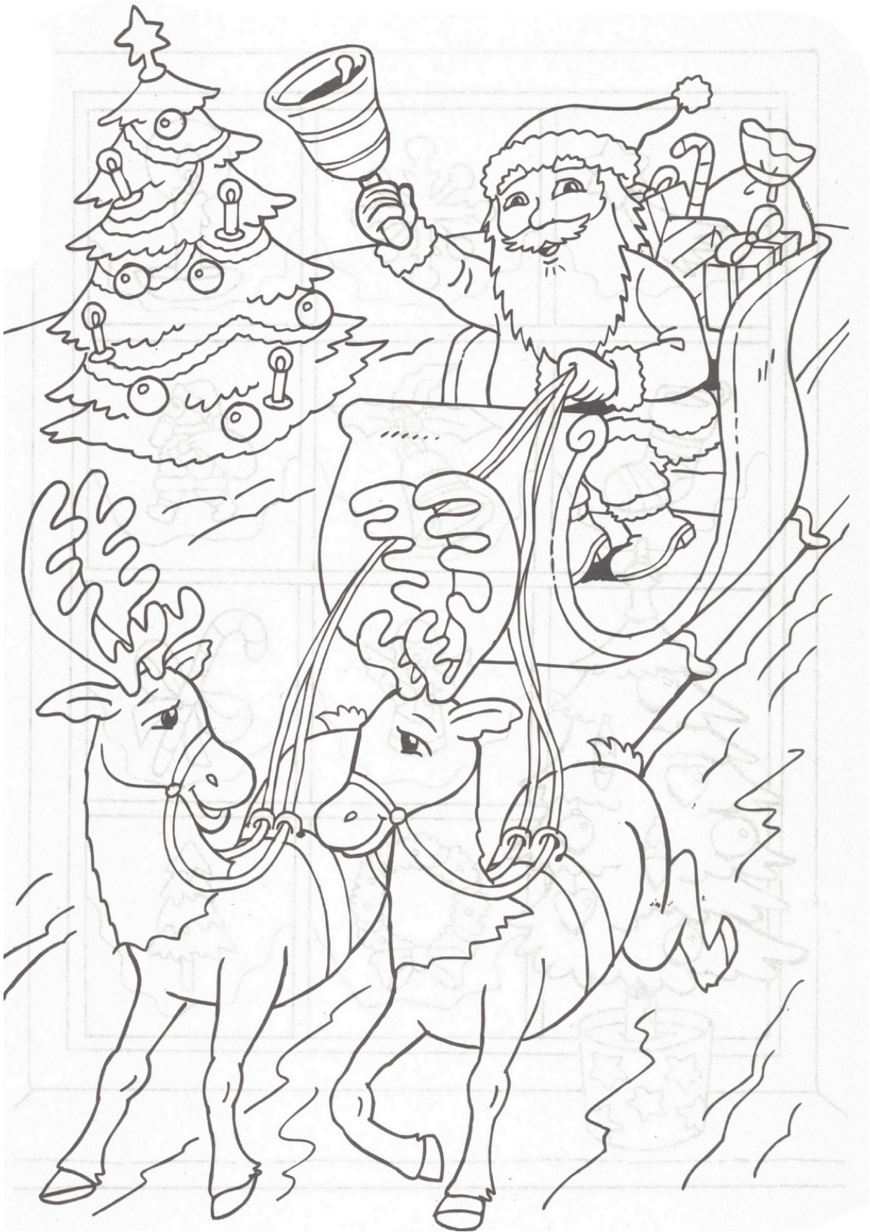 Disegno di Natale da colorare per bambini tratto dal libro PDF