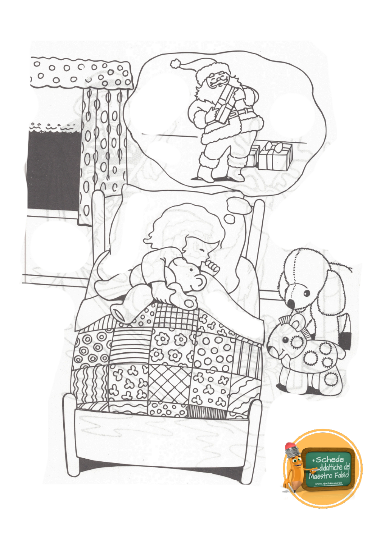 Disegno natalizio da stampare e colorare per bambini