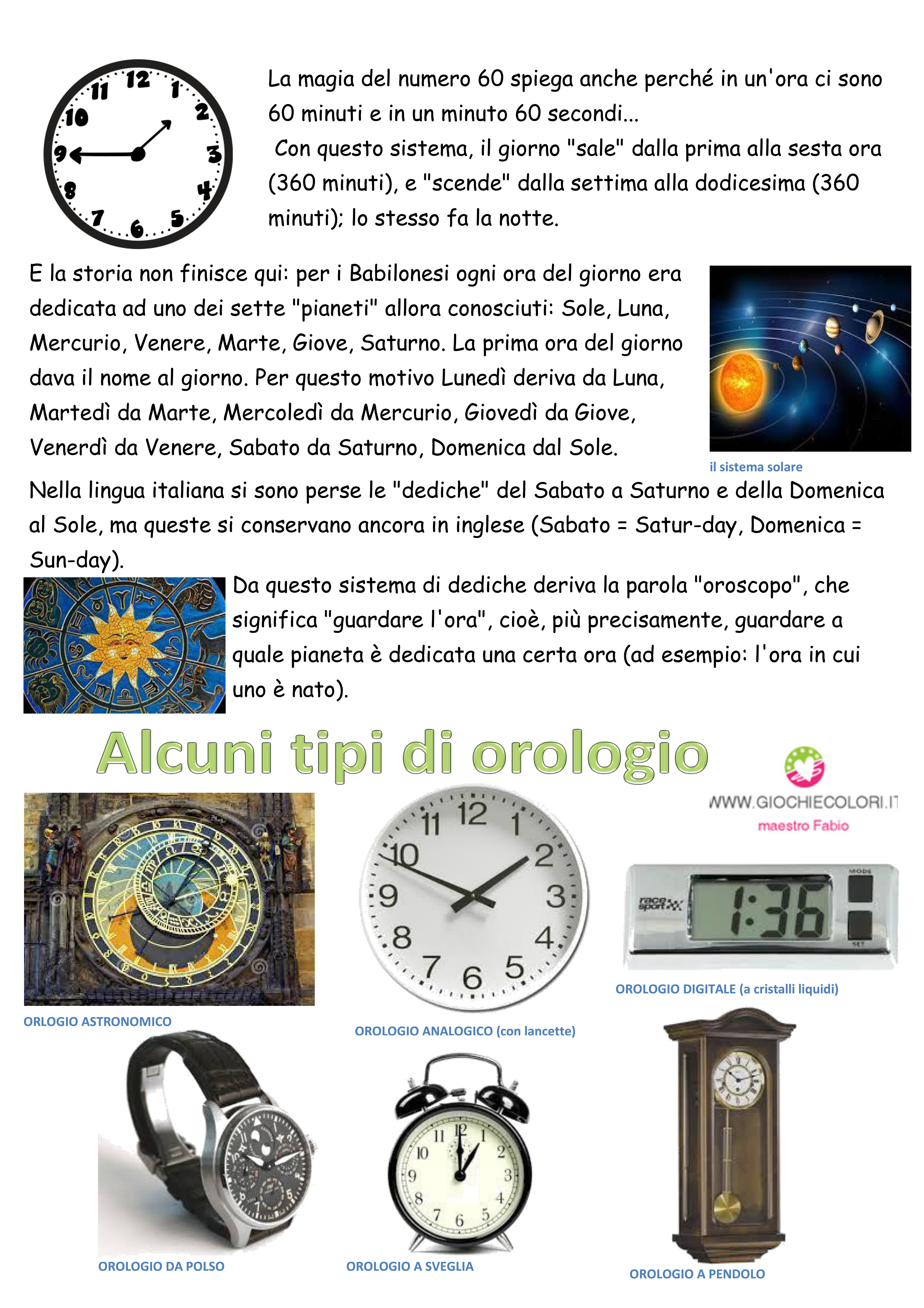 Anteprima della scheda La storia dell'orologio per bambini scuola primaria pagina 2