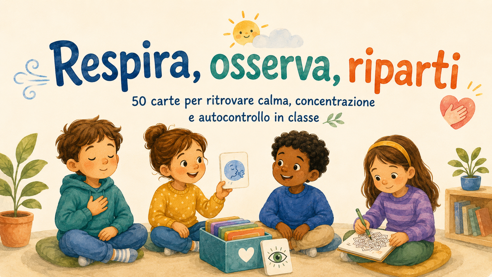 Respira osserva riparti, 50 carte per ritrovare calma concentrazione e autocontrollo in classe