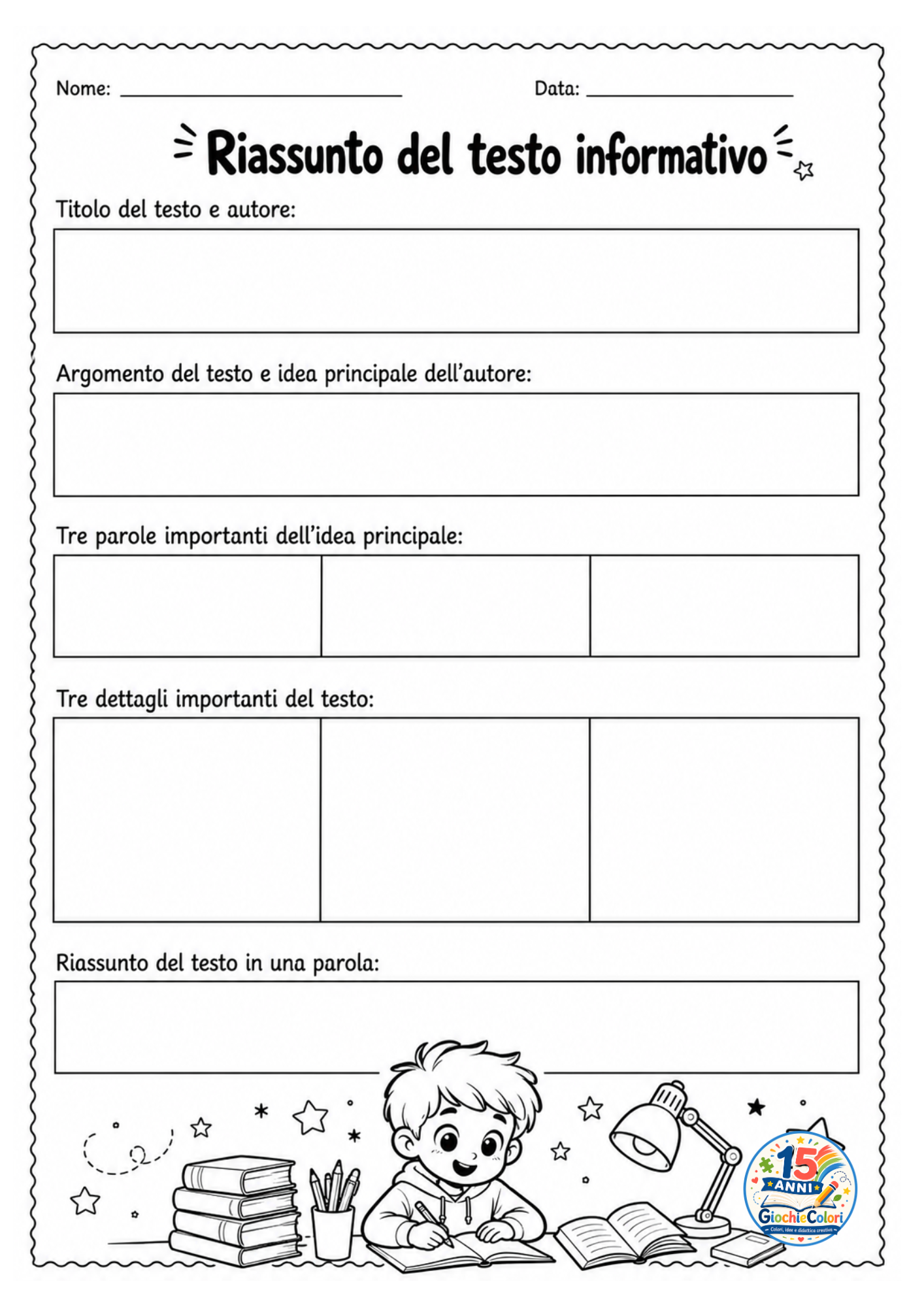 Anteprima pagina 2 - scheda riassunto del testo informativo