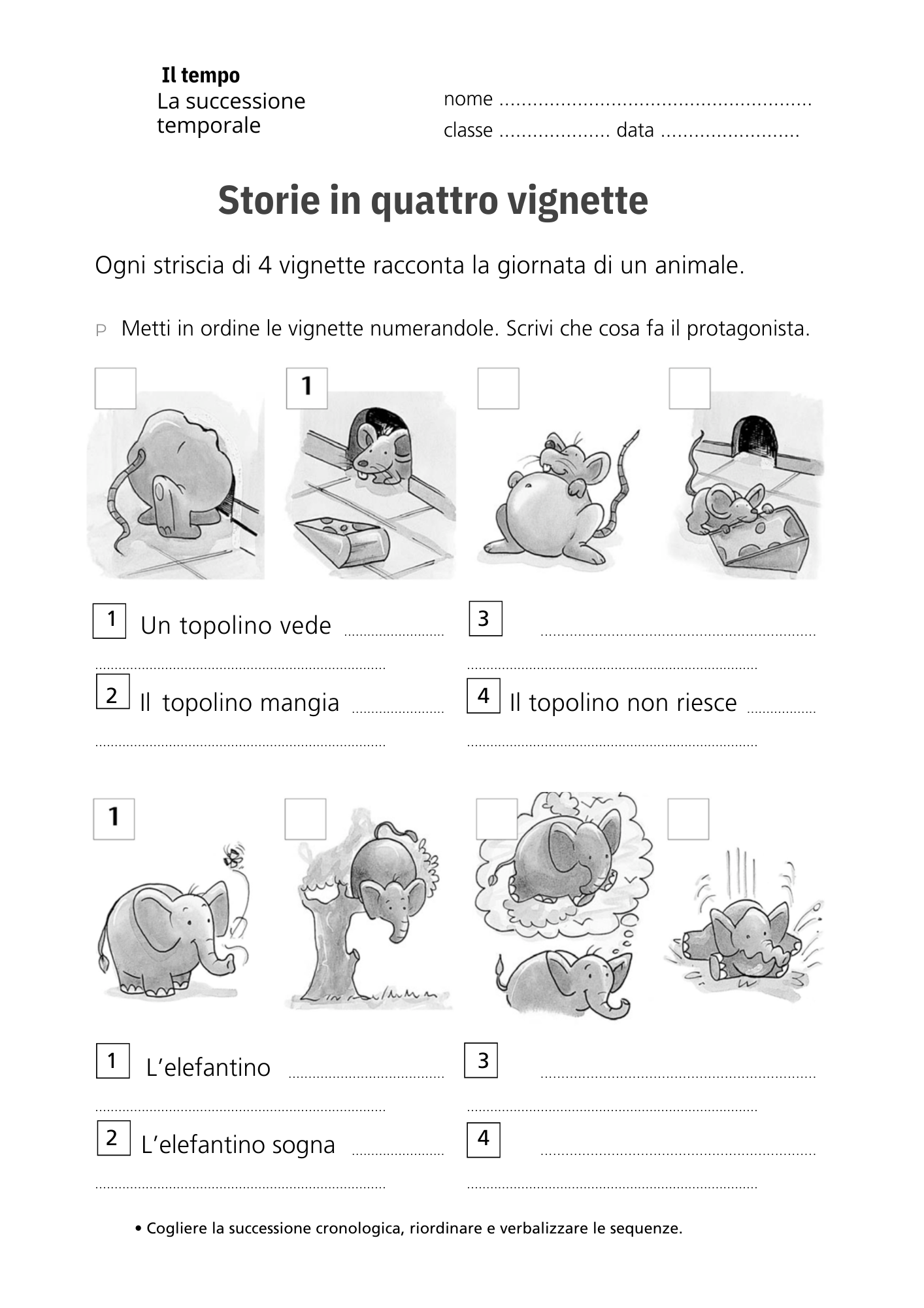 Anteprima scheda didattica sulla successione temporale 2