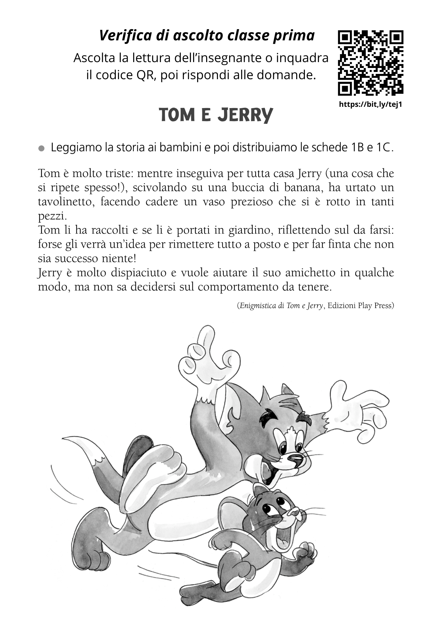 Anteprima verifica ascolto Tom e Jerry - pagina 1