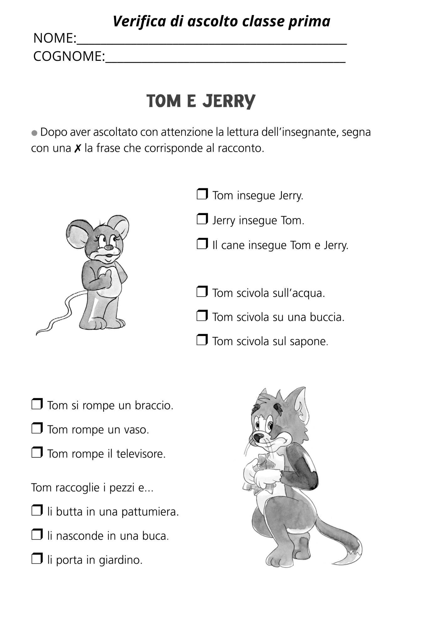 Anteprima verifica ascolto Tom e Jerry - pagina 2
