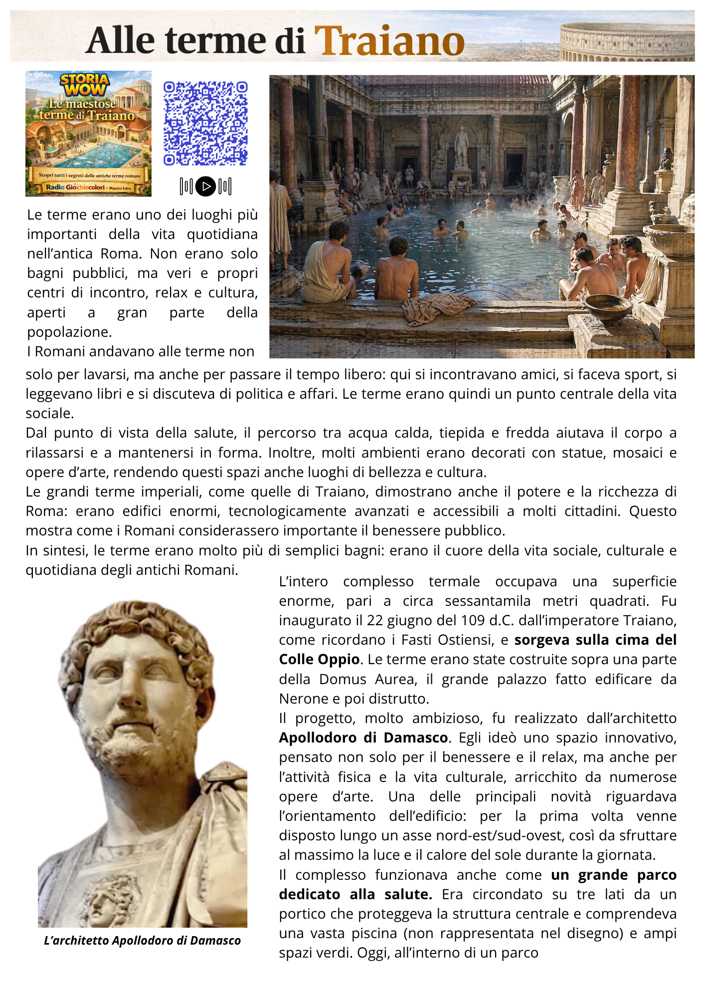 Anteprima pagina 1 scheda sulle Terme di Traiano