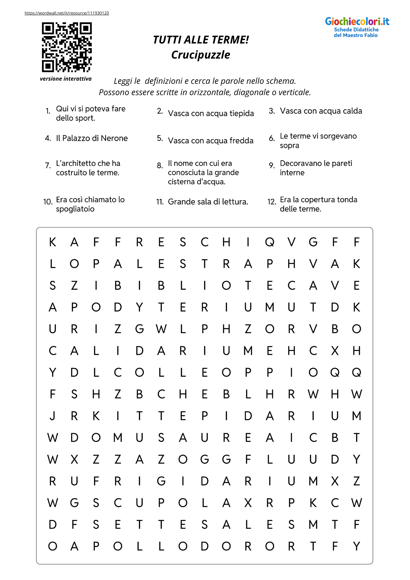 Anteprima pagina 6 scheda sulle Terme di Traiano