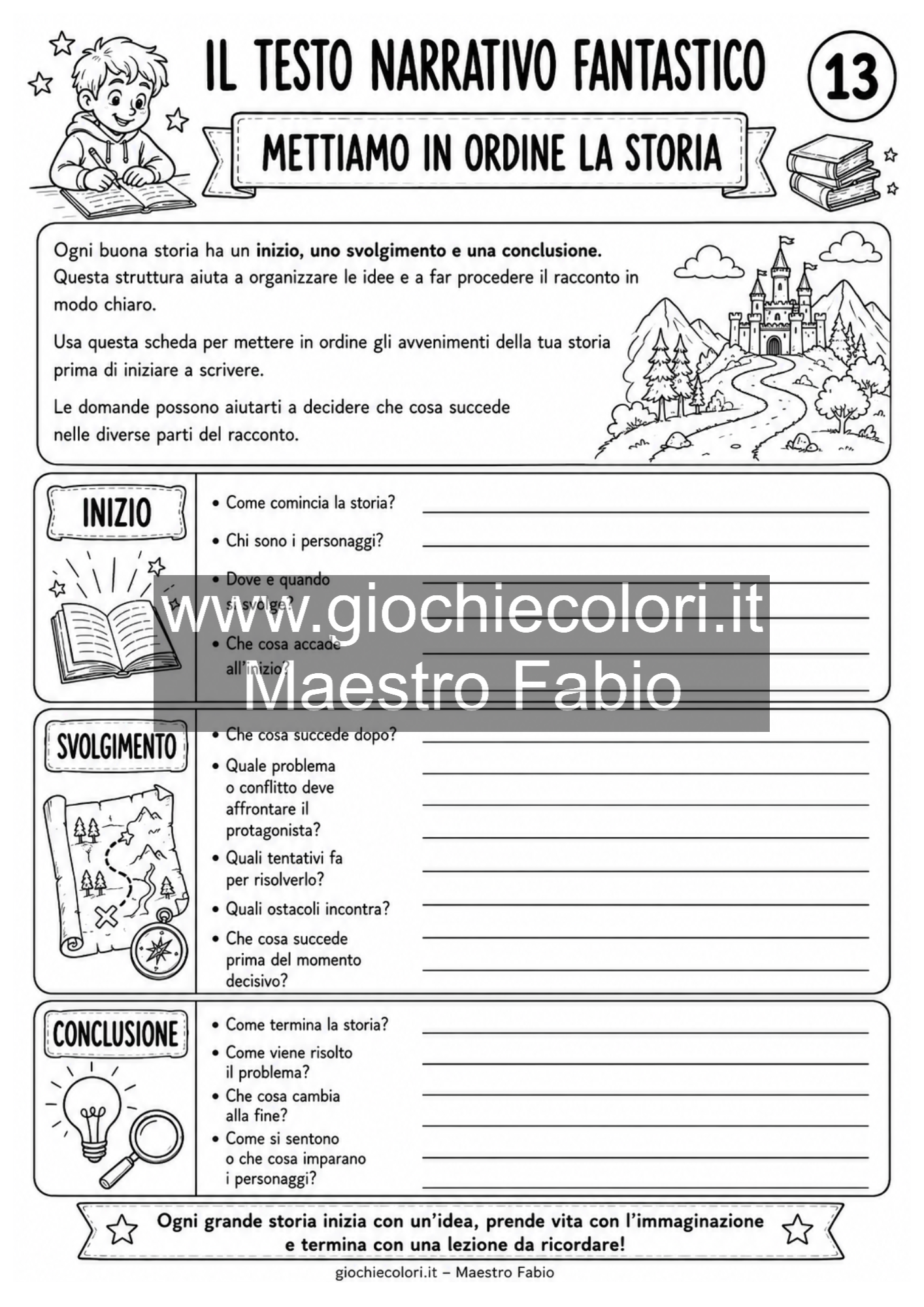Attività guidata di scrittura narrativa