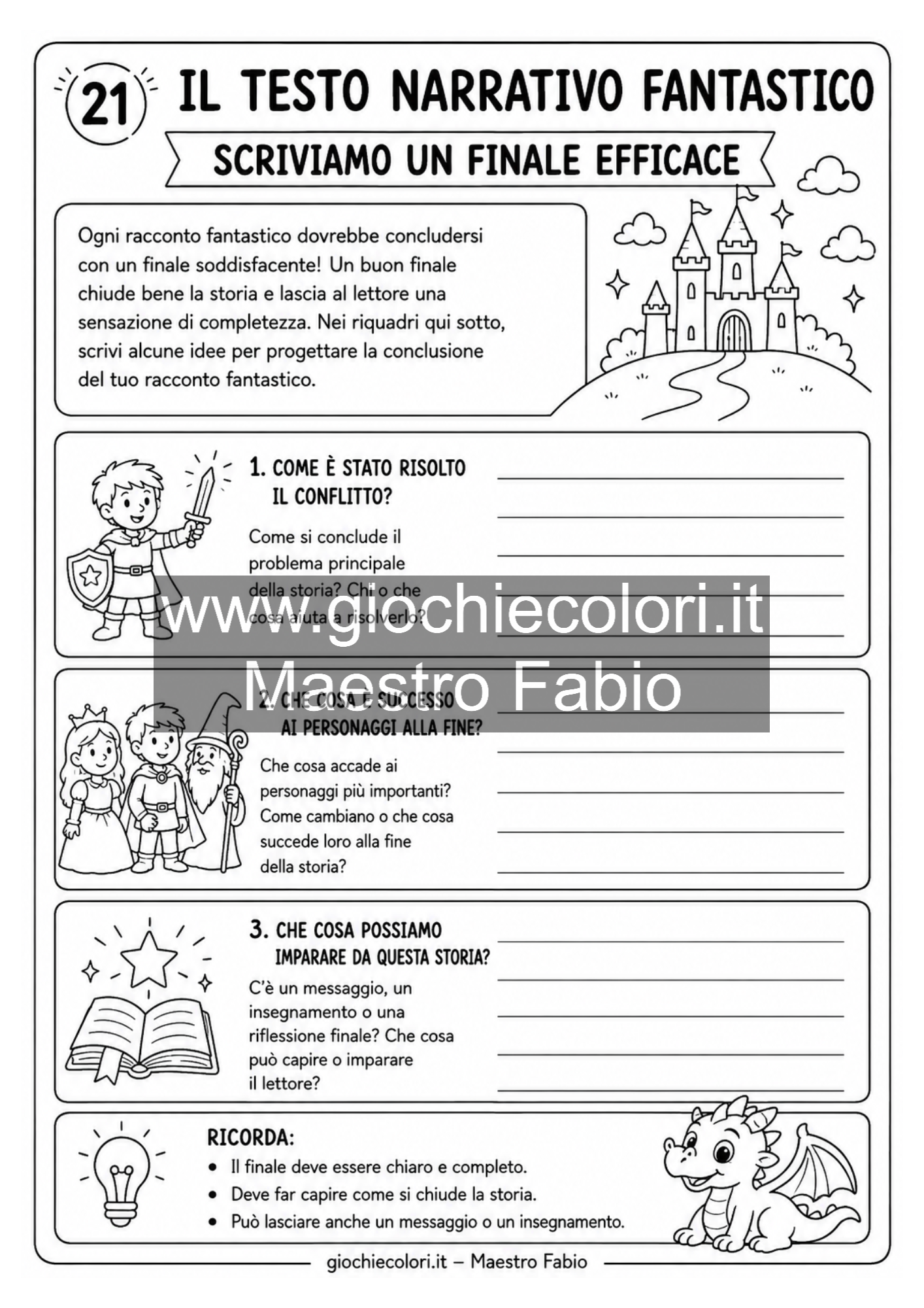 Attività sui dialoghi nel racconto