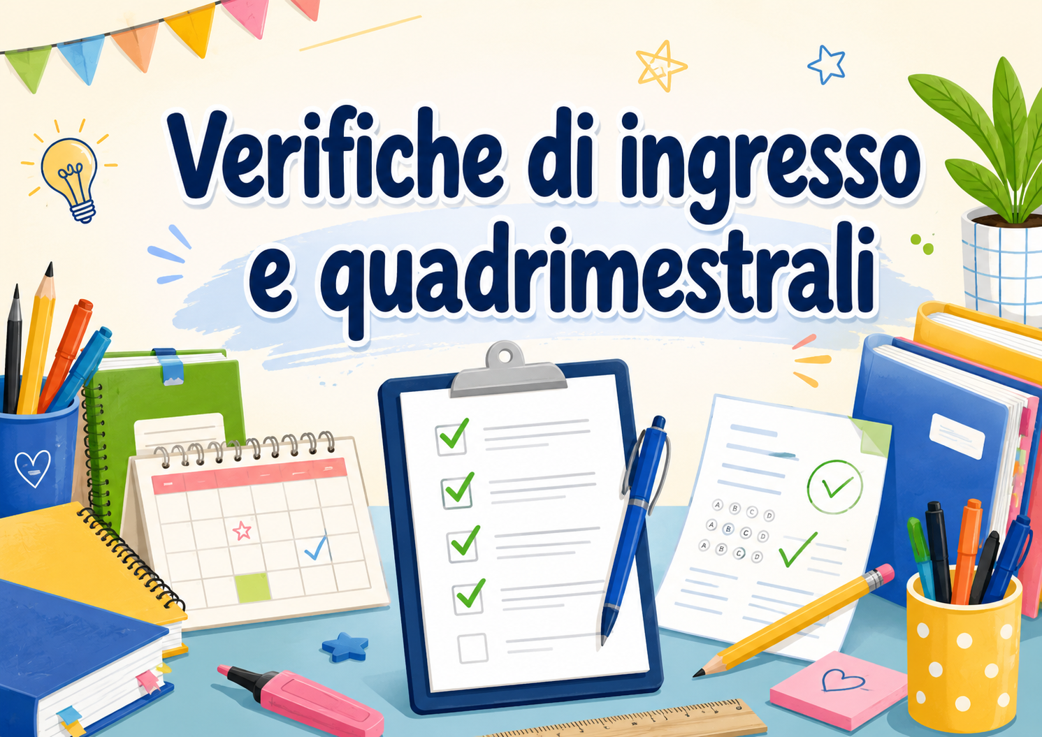 Verifiche di ingresso e quadrimestrali - copertina illustrata